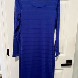 Elegant Blue Long Sleeve Dress